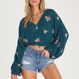 Billabong Deep Jade Safe Bet Crop Top